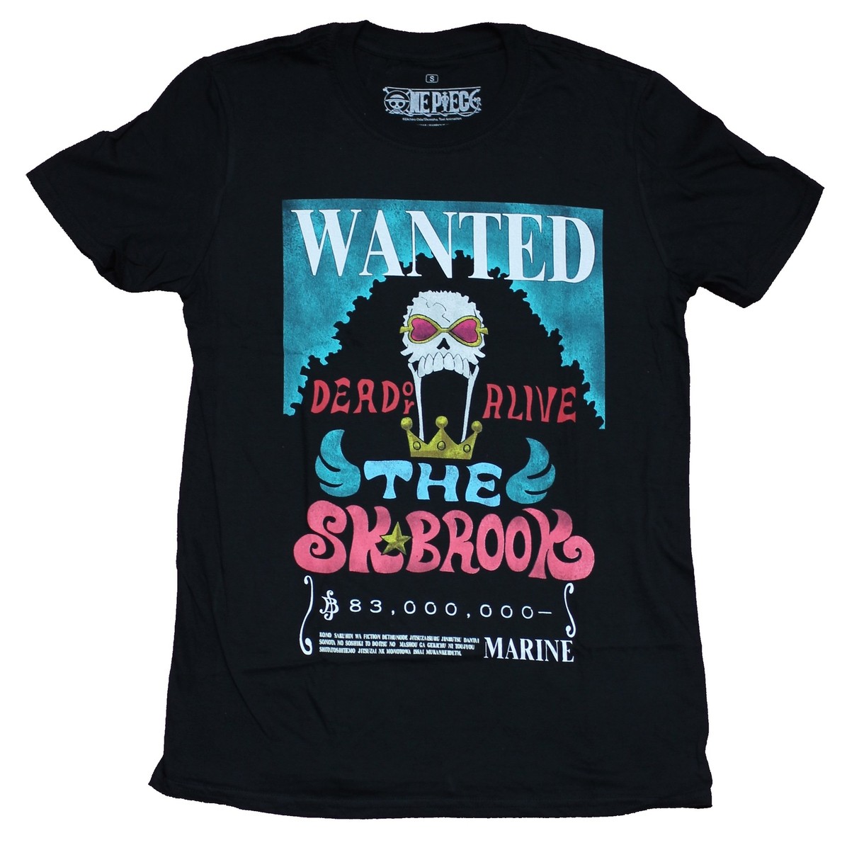 Brook TシャツM One Piece Mens T-Shirt - Wanted Dead Or Alive The SK Brook Poster