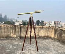 39 Inch Elegant Brass Double Barrel Telescope on Tripod Marine Christmas Gift