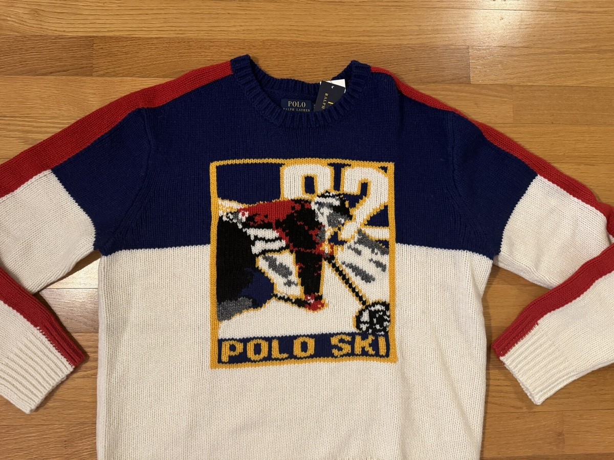 New XL Polo Ralph Lauren Wool Blend Suicide Ski Snow 92 Knit