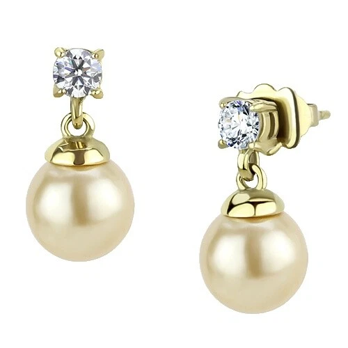 Chapado en oro Amarillo de Perlas Joyería de Moda Marrón