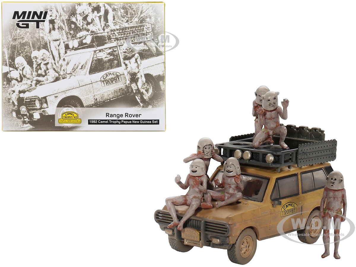 RANGE ROVER CAMEL TROPHY-TEAM USA 1982 W/MUDMEN FIGURES 1/64 MINI