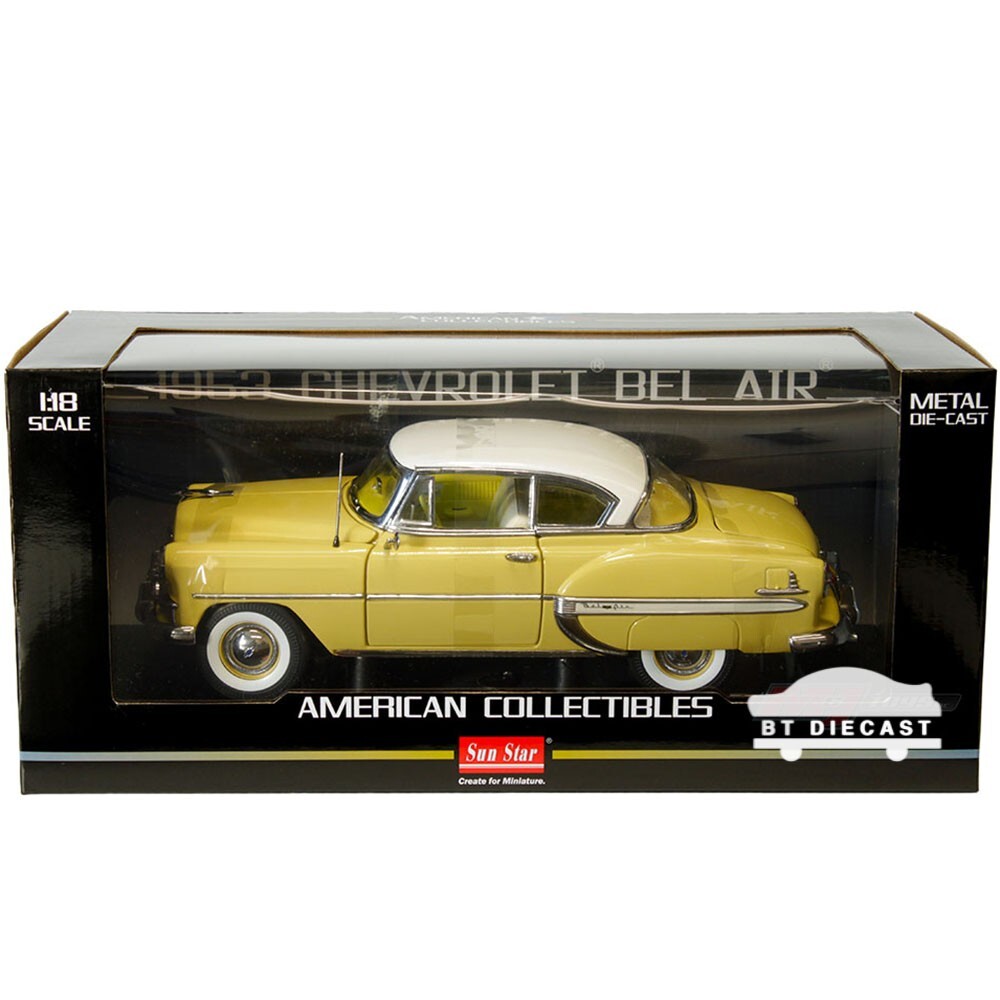 SUN STAR 1953 CHEVROLET BEL AIR COUPE 1/18 DIECAST MODEL CAR YELLOW SS 1608