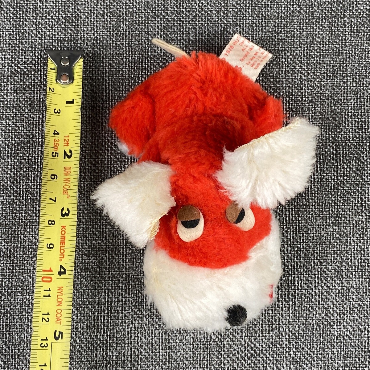 Vintage 1978 Russ Berrie Plush Stuffed Miniature Dog with Heart on