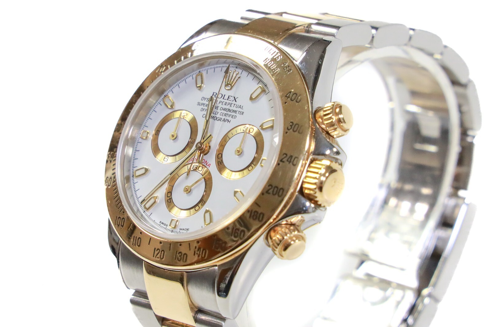 Rolex Daytona. 116523. 40mm 18k Yellow Gold + Steel. from 2001. Box and Papers