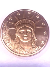 Liberty Statue Round Coin - Copper 1 AVDP Oz, .999 Pure Copper by REEDERSONG
