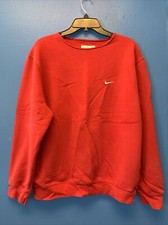 Medium NIKE Sweatshirt, Red, 1990 s, Scoop Neck, 22 Pit To Pit, 26 Long