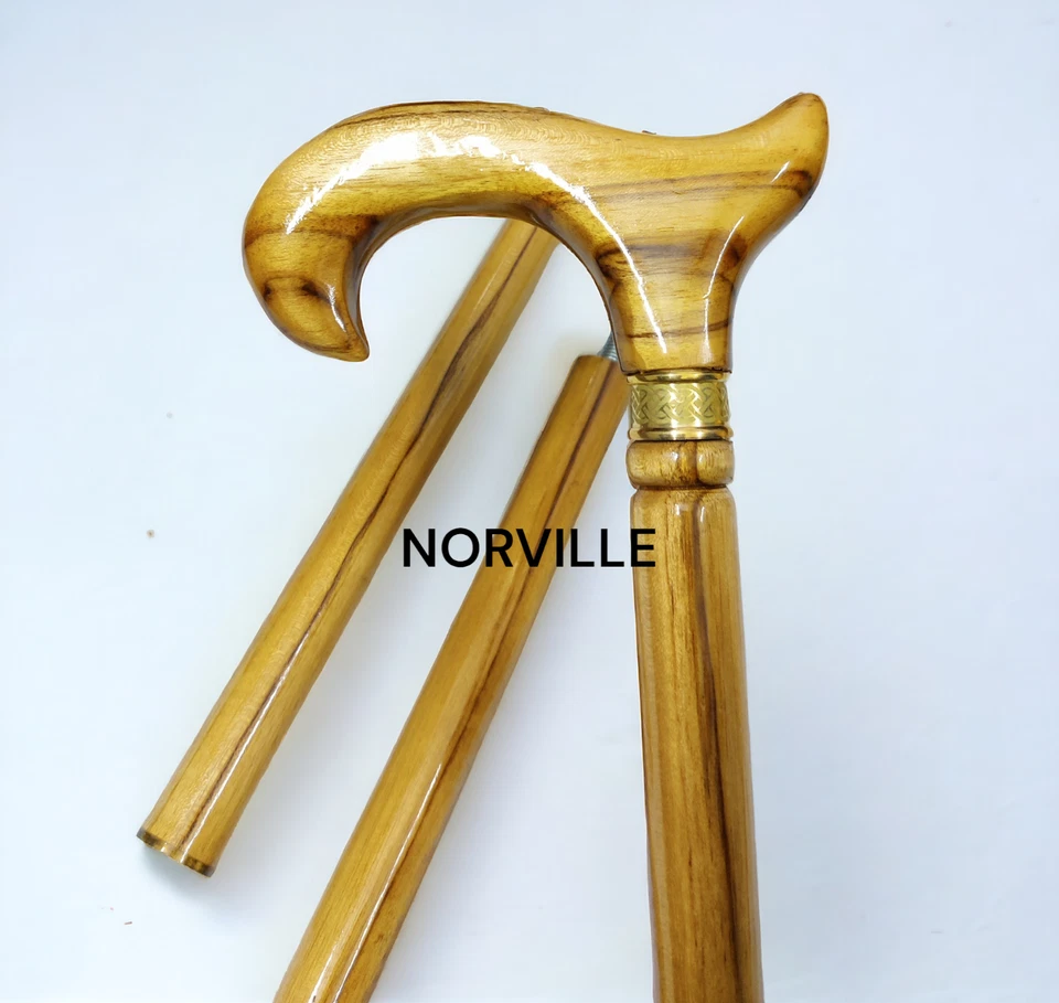 Bastão de caminhada branco elegante para homens mulheres - Clássico feito à mão bengala de madeira - Imagem 2 de 4