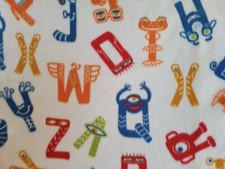 New Alphabet Print Baby Blanket w/Crochet Edge Approx 30" x 36" photo/daily use