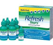 Refresh Tears Lubricant Eye Drops Multi-Pack 4 1 Bonus Bottle Free Ship 05/31/27