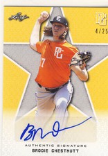 BRODIE CHESTNUTT 2020 Leaf Perfect Game PG Yellow AUTO /25 FLORIDA ST FSU