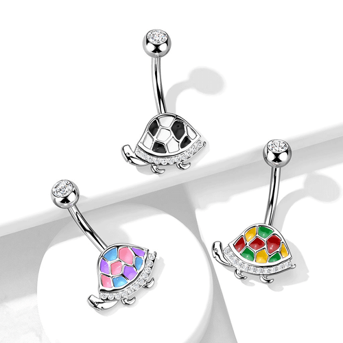 Tiny Turtle Belly Button Rings - Picture 4 of 7