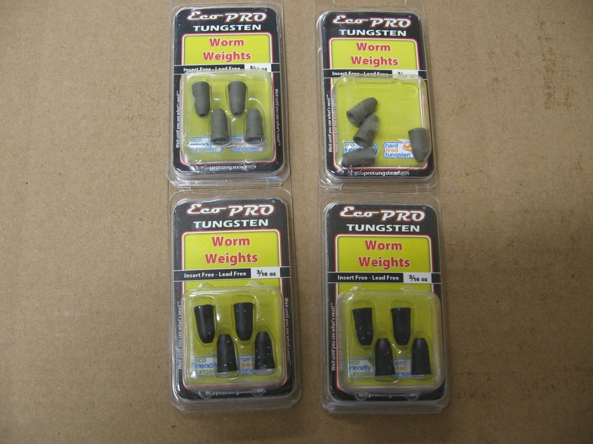 Eco Pro Tungsten Fishing Worm Weights 3/16 (4 Packages)