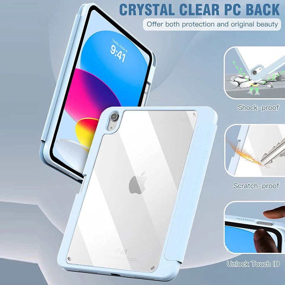 Smart Case For iPad 10th 9th 8th Air 5/4 Pro 11 Stand Cover With Pencil Holder - Image 3 of 4