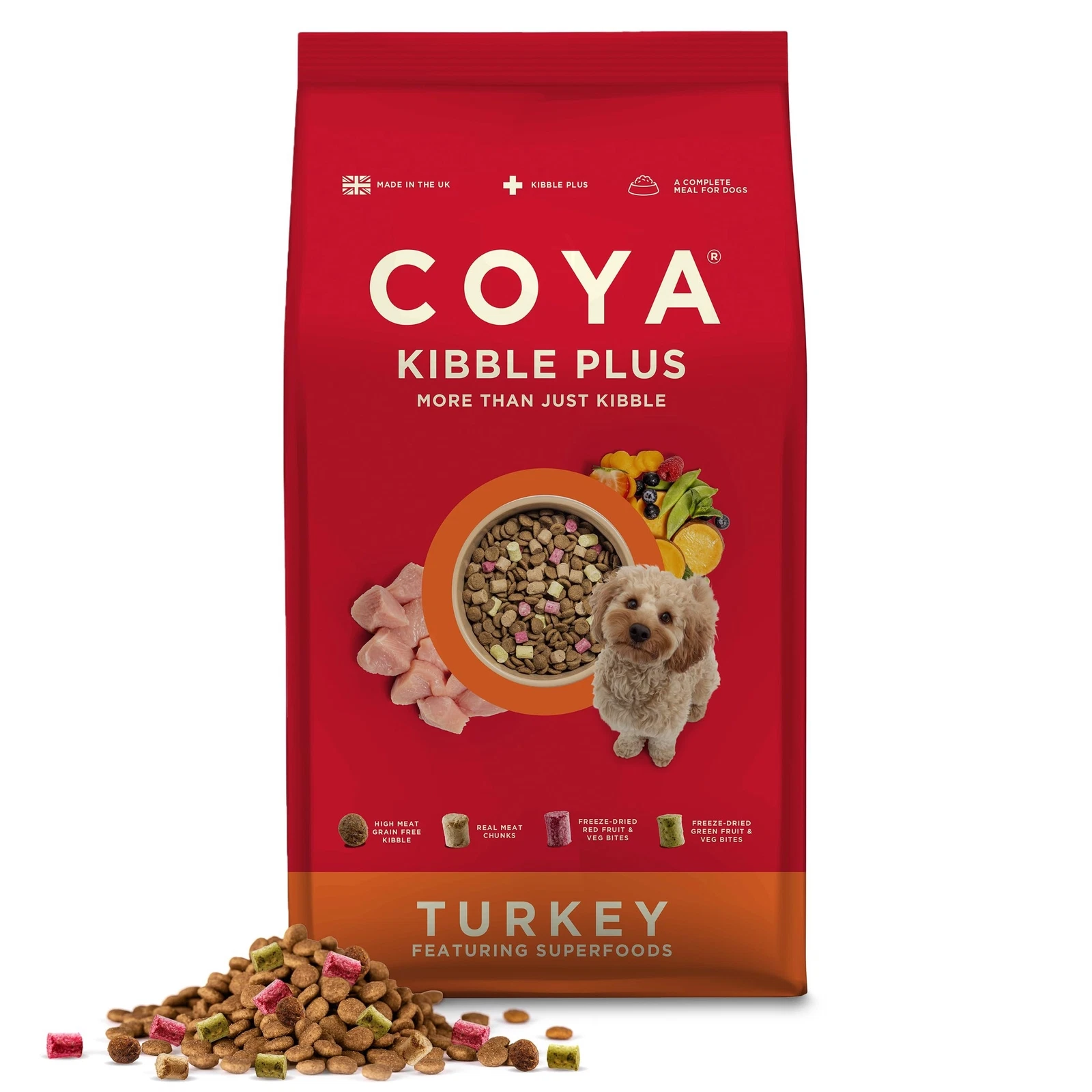COYA Kibble Plus Turkey (1.5kg) | Complete Dry Dog Food Kibble with a Unique ...