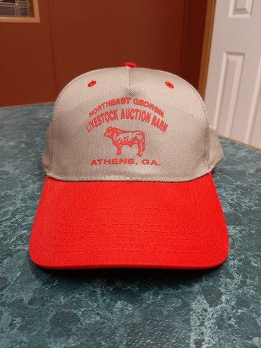 Northeast Georgia Livstock Auction Barn Trucker Hat Tan & Red