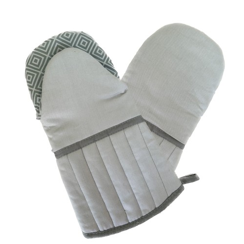 Oven Gloves Double Mitts Heat Resistant Padded Washable 1 Pair Black Gloves - Picture 13 of 28
