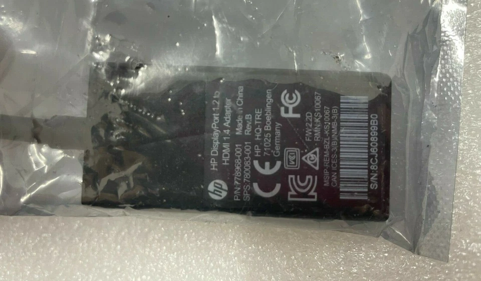 OEM New Genuine HP DisplayPort (Male) to HDMI (Female) Adapter 778968-001 - Image 4 of 4