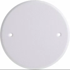 TayMac metal white textured round blank off cover 5” for 3 1/4” box LPB3325