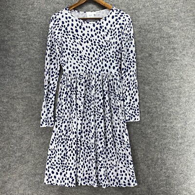 Asos Dress Women 10 Maternity White Polka Dot Sheath Midi Long Sleeve Round  Neck