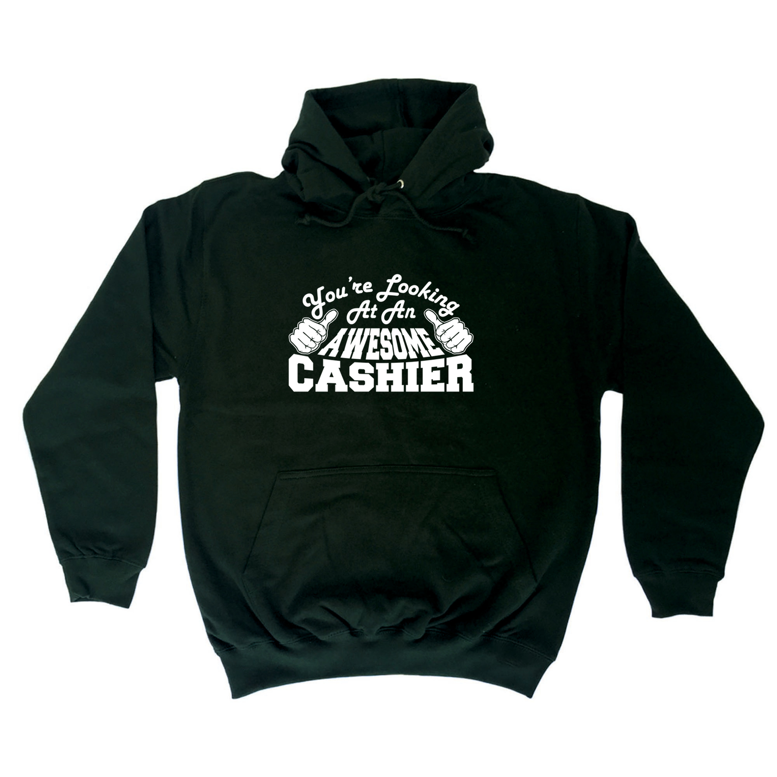 Funny Mens Novelty Hoodie Featuring Awesome Cashier Design