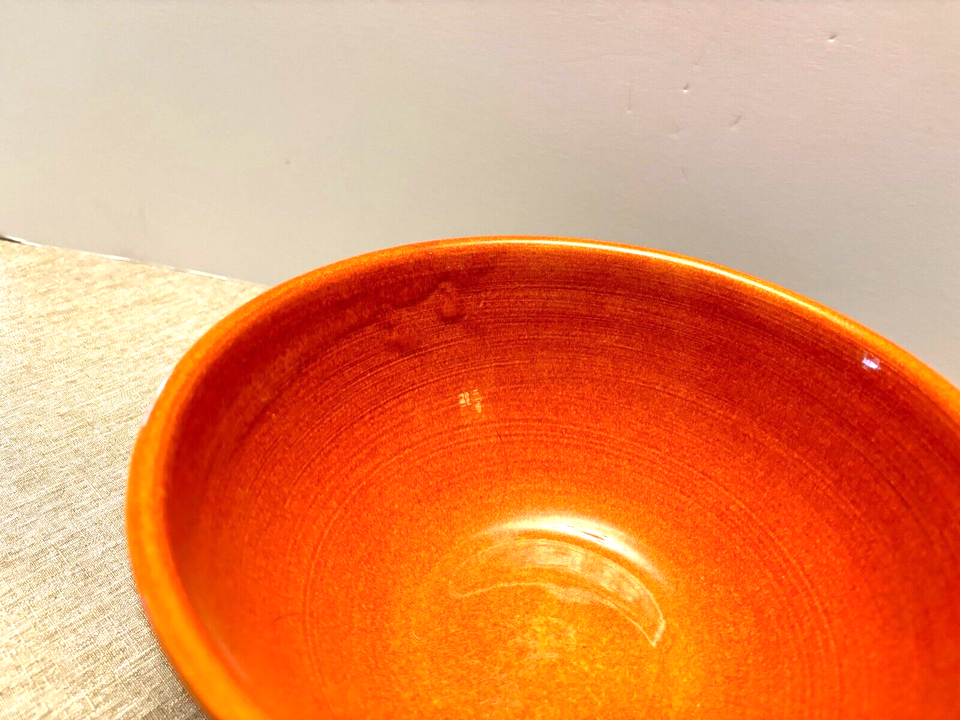 Vintage Bauer USA Pottery 18 BURNT ORANGE Ring Mixing Serving Bowl 8.