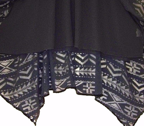 NWT DENIM & SUPPLY RALPH LAUREN BLACK VELVET & CHIFFON HI-LOW LINED SKIRT size L - Picture 9 of 10