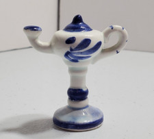 Vintage Delft Blue Porcelain Tall Tea Pot