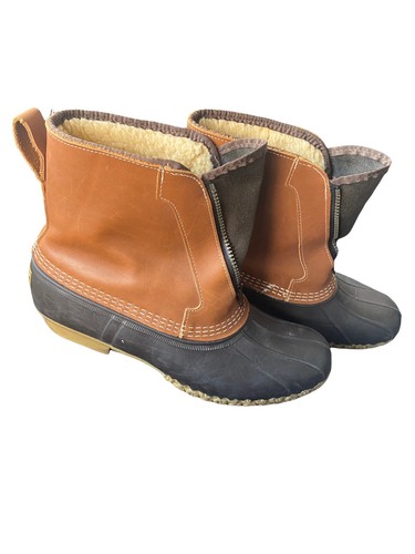 LL BEAN Shearing Lined Zip Front Men Sz 