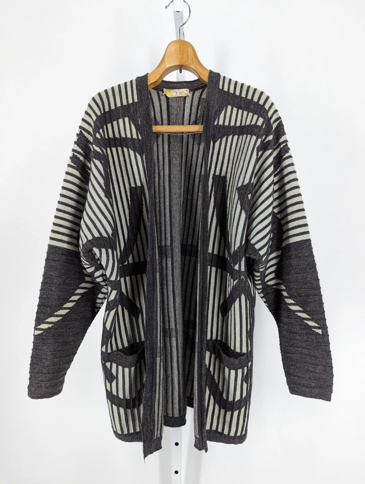 Chaqueta cárdigan abierta Laurel by Escada vintage años 80 tejido texturizado geométrico OpArt  Foto 2 de 4