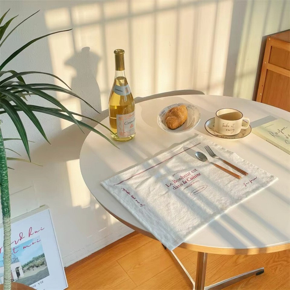 2PCS with English Red Word Cuisine Background Cloth Photography Props