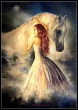 Girl and Horse - DIY Chart Counted Cross Stitch Patterns Needlework DMC Color