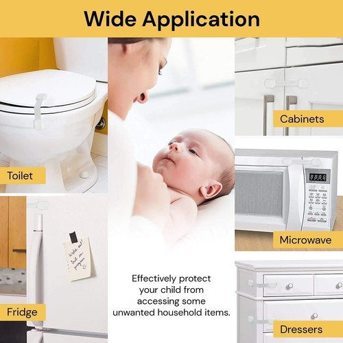 Child Toddler Baby Cupboard Cabinet Safety Locks Proof Door Drawer Fridge Kids - Picture 8 of 12