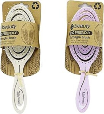 Bambus Entwirren Haarbürste 2er Pack Umweltfreundlich Rosa & Haferflocken von CS Beauty