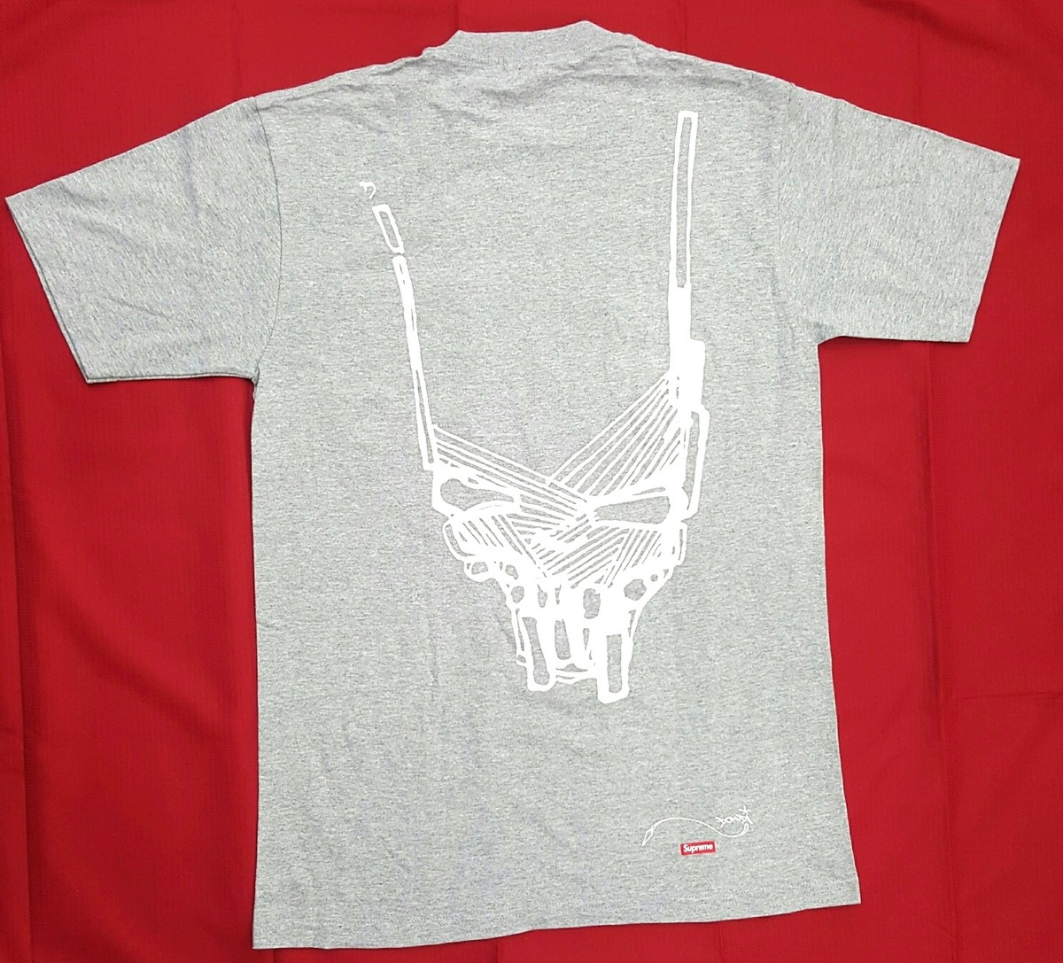 SUPREME X DONDI SKULL HEAD TEE IN GREY LIMITED EDITION 100