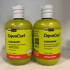 Deva Curl Curlbond Re-Coiling Repair & Bond Shampoo and Conditioner 12 oz #