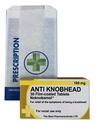 BOL LTD Anti Knobhead Novelty Joke Pill Tablet Box - Fun Rude Xmas/Birthday Gift - Funny