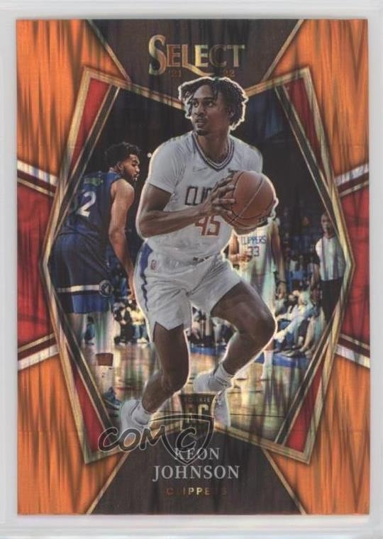 2021-22 Panini Select Premier Level Orange Flash Prizm Keon Johnson #115 0xq8