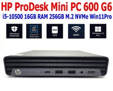 HP PRODESK 600 G6 MINI PC i5-10500 2.30GHz 16GB RAM 256GB NVME WIN11 PRO WIFI/BT