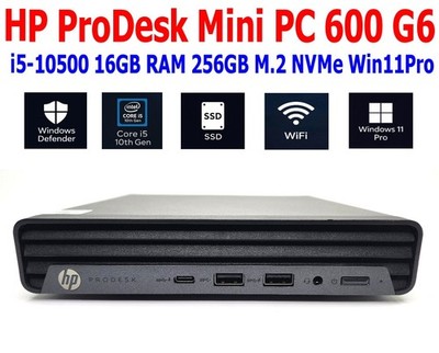 HP PRODESK 600 G6 MINI PC i5-10500 2.30GHz 16GB RAM 256GB NVME WIN11 PRO WIFI/BT