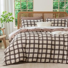 Buffalo Plaid Comforter Set King 3 Pieces Soft Cute Plaid Bedding Comforter Ligh