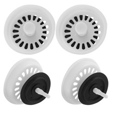 4 Set Plastic Bathroom Sink Strainer Drainer Drain Stopper Filter White
