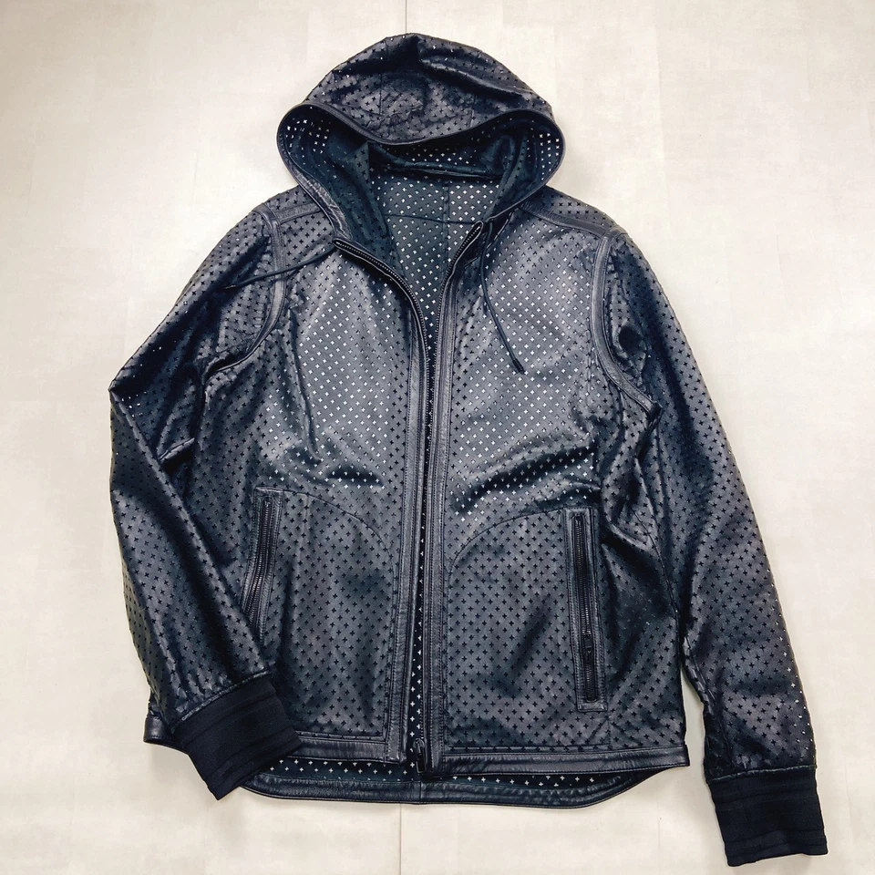 Givenchy Hooded Perforated Leather Jacket Black Punching Pre-owned From Japan - Image 2 of 4