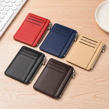Men Fashion Credit ID Card Holder Wallet Male Slim Leather Wallet with Coin Pock