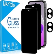 MAYtobe 2 2 Pack for Google Pixel 9A Privacy Screen Protector, Black