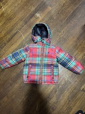 Polo Ralph Lauren Puffer Down Jacket Hooded Removable Plaid Kids Sz 6