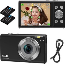 Bofypoo Digital Camera, Autofocus Vlogging Camera FHD 2.7K 48MP with 2.8" Large