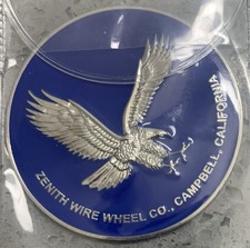 Zenith Wire Wheel Thin Metal Chips Emblems Set Of 4 Size 2.5 Blue Chrome