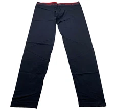 Jockey Thermal Pants Mens XL 40-42 Black Base Layer Front Fly Cotton Stretch NWT