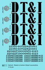 K4 O Scale Decals Detroit, Toledo and Ironton Diesel Locomotive Black DT&I