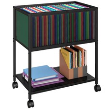 Rolling File Cart, Mobile File Cabinet with Wheels Hanging Files, Metal Hangi...